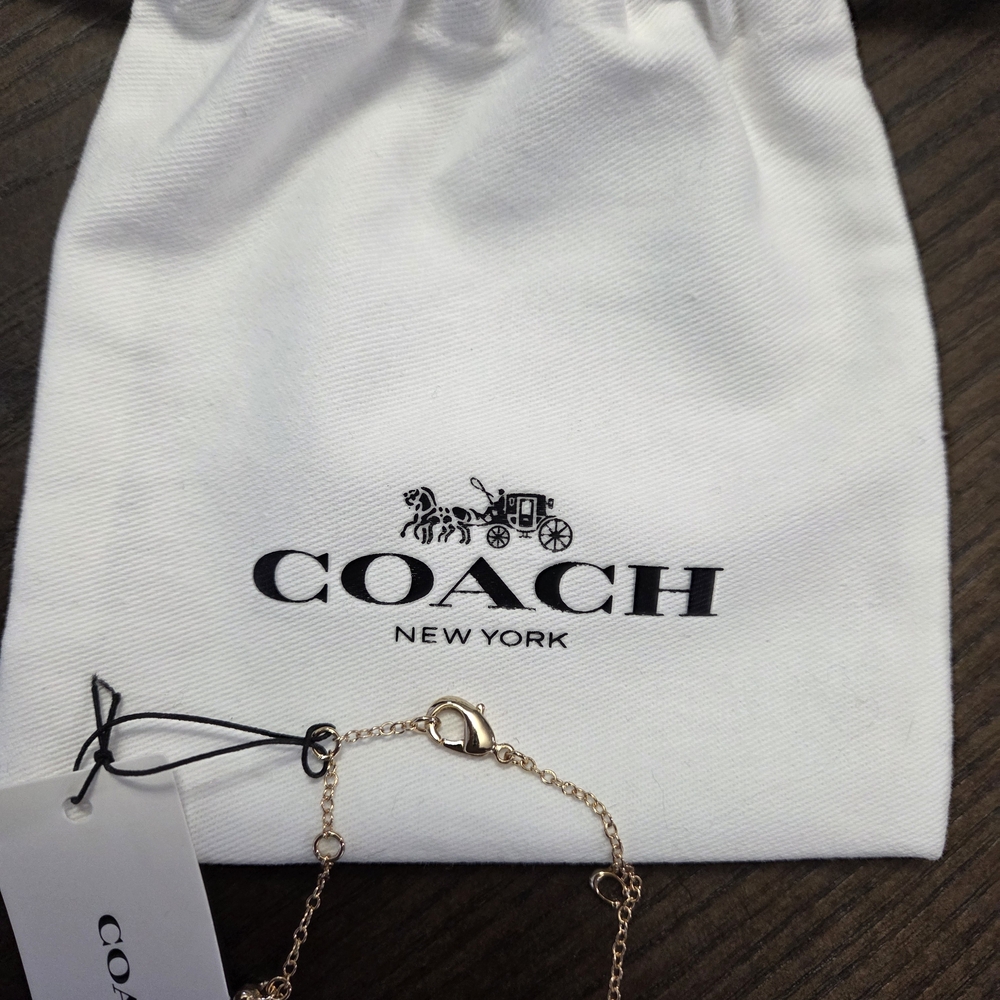 Coach Gold Charm Bracelet New With Dusty - Picture 2 of 7